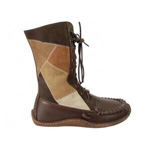 Punto Pigro Italy Eschimese Women Boots Brown Patches US 8.5